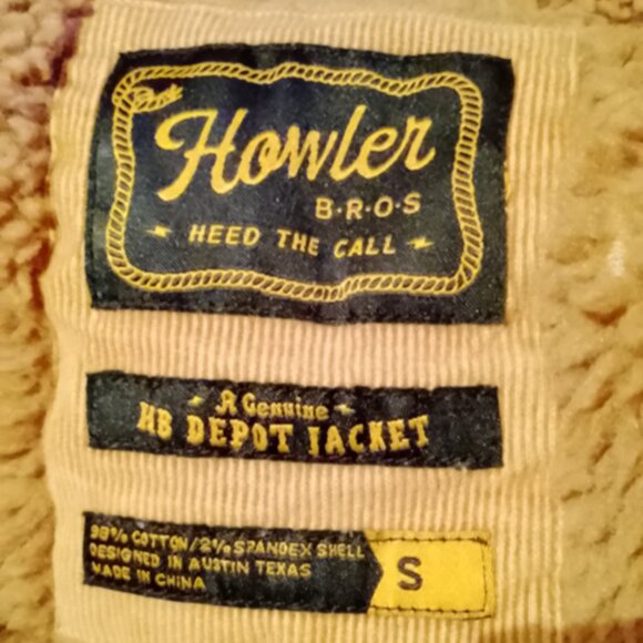 Howler brothers fuzzy depot jacket duck brown trucker jacket size s Sherpa lined - Picture 2 of 3
